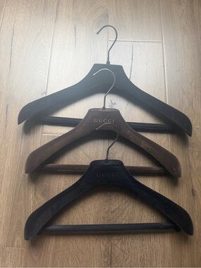 Gucci Velvet Hangers in 2 Black and 1 Brown